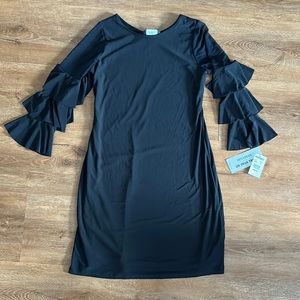 NEW Girl’s Black Long-Sleeve Dress, Size 9P